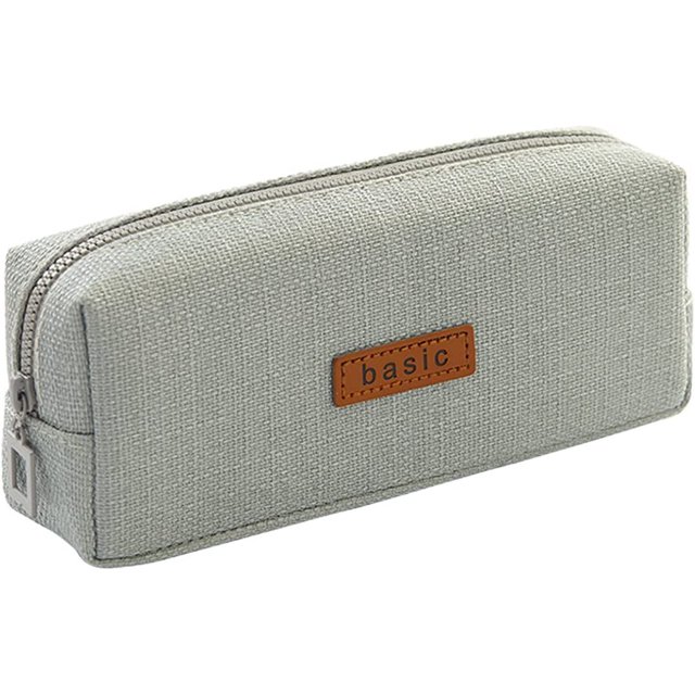 Estuche para lápices de una sola escuela Estuche para lápices de bolsillo pequeño Estuche para lápices de color sólido para niñas y niños (gris claro) JAMW Sencillez