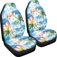 thumbnail image 3 of XYZCANDO Automotive Interior Protection Car Seat Covers Sedan Van SUV, Soft Stretchy Front Seat Cover 2 Pack Stretchy Cloth Tropical Beach, 3 of 10