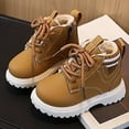 thumbnail image 2 of Quealent Boys Girls Snow Boots Winter Slip On Warm Furry Lined Shoes Lightweight Water-Resistant Cold Weather Boot (Little Kid/Big Kid) Khaki for Size 6, 2 of 9