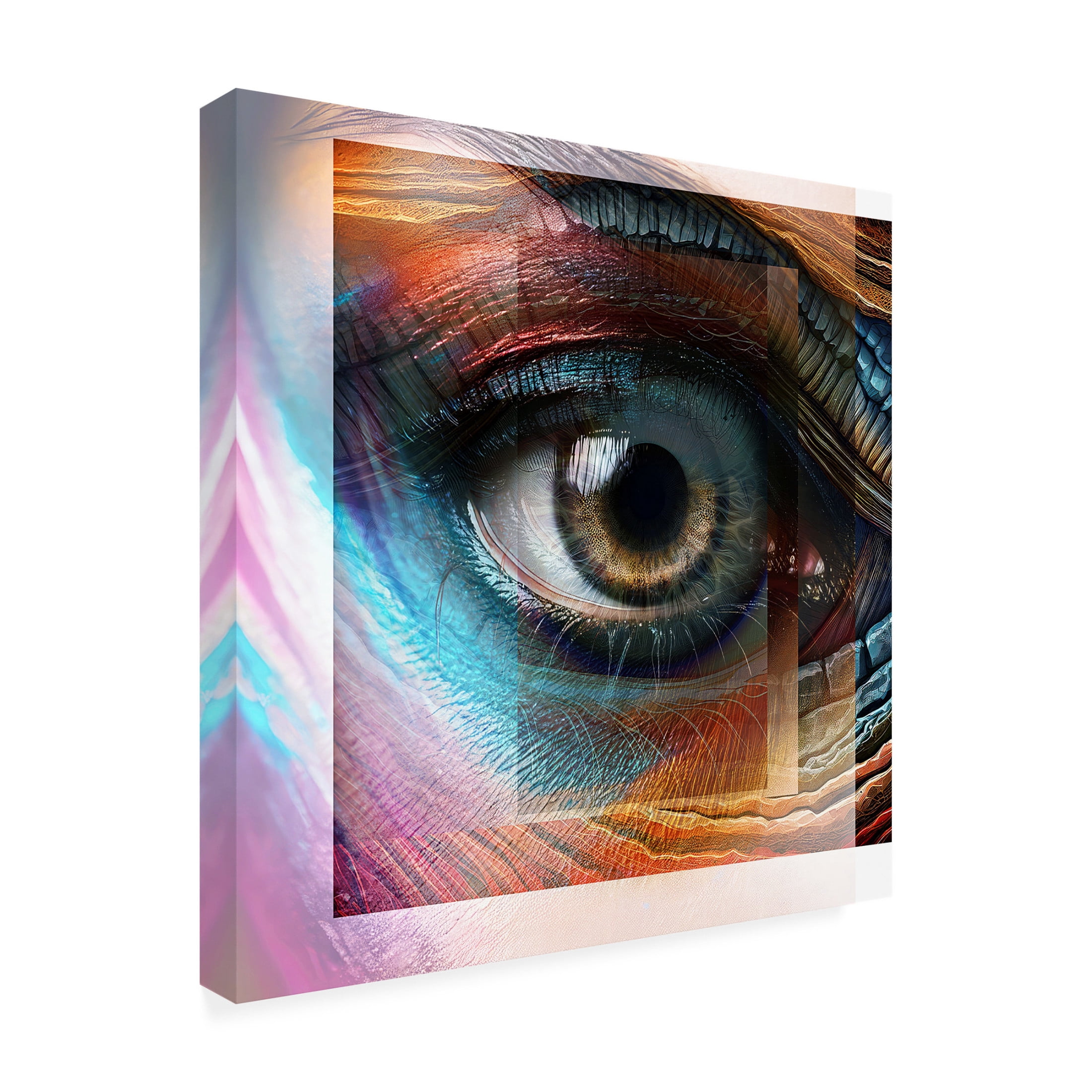 Canvas Wall Art - David Manlove 'Evolution Eyes 3' Wall Art for Living Room, Bedroom, or Office Décor by Trademark Fine Art - 18 x 18 Inches