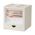 thumbnail image 1 of HILABEE 360 Degree Rotation Rotating Penholder Calendar with 4 Compartments for Vanity white, 1 of 9