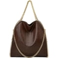 thumbnail image 1 of LHSHID Vegan Leather Hobo Bag for Women PU Leather Shoulder Bag Large Handbag Totes Trendy Chain Purse Top Handle Bag, 1 of 7