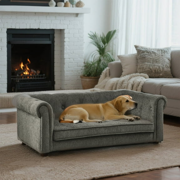 YIYADO Pet Bed for Small and Medium Dogs, Durable Elevated Dog Sofa Bed, Comfortable Dog Couch, Modern and Stylish Dog Sofa,Dark grey