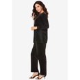 thumbnail image 3 of Roaman's Women's Plus Size Rhinestone-Detailed Velour Set, 3 of 3