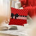 thumbnail image 3 of Valentines Day Bow Decor Pillow Cover 18x18 Inch Red Black Love Heart Polka Dot Festival Decoration Throw Pillow Covers Holiday Home Decorative Cushion Case for Couch, 3 of 6