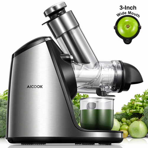 Buy Juicer Machines, AICOOK Slow Masticating Juicer with 3in Large Feed Chute, Fruits