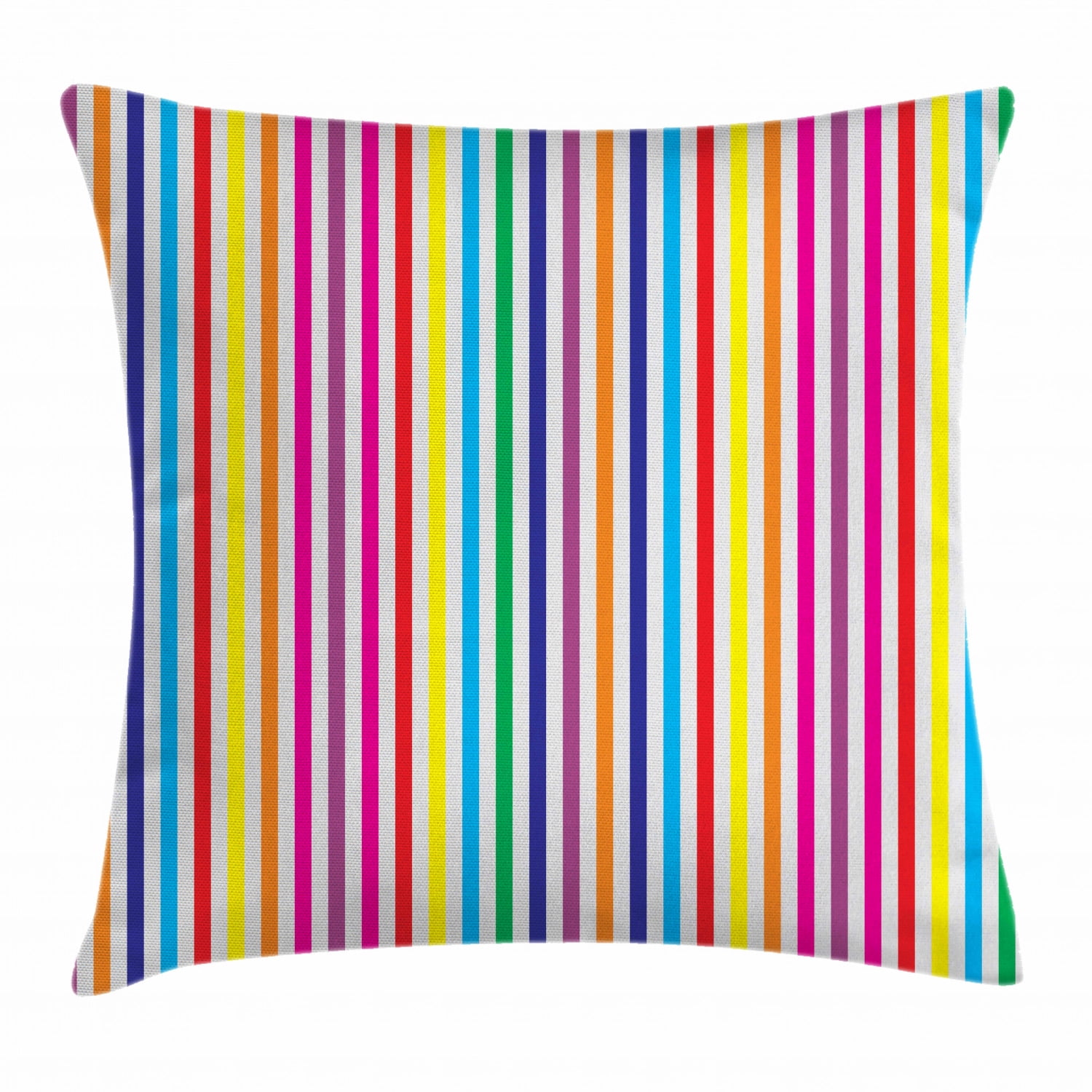 Colorful Throw Pillow Cushion Cover, Vibrant Rainbow Colored Vertical