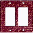 thumbnail image 6 of Metal Light Switch Plate Outlet Cover Elegant Burgundy Gold Letter Damask LET018, 6 of 13