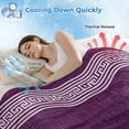 thumbnail image 3 of Dark Purple Retro Greek Key Cooling Blanket,Lightweight Summer Throw Blanket with Double Sided Cold Effect,Geometric Greece Ancient Farmhouse Picnic Blankets Bed Sheet for Hot Sleepers 50"x60", 3 of 8