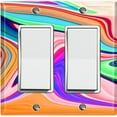 thumbnail image 1 of Metal Light Switch Plate Cover Liquid Candy Colorful Swirl CDY002, 1 of 13
