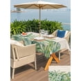 thumbnail image 5 of Outdoor Tablecloth with Umbrella Hole for Patio/Picnic/Party/Camping, Tropical Botanical Waterproof Table Cloth Rectangle Table Cover Washable, Watercolor Green Monstera Palm Leaves Beige (60"x 120"), 5 of 8
