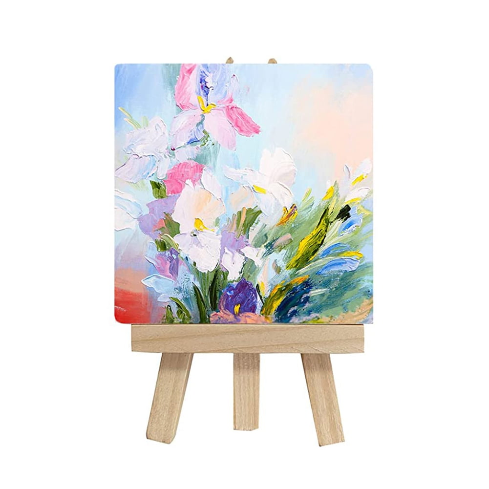 14Pcs Mini Canvas and Easel Brush Set, Canvas Inch