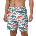 thumbnail image 2 of Uemuo Colorful Shark Pattern Mens Swim Trunks Quick Dry Board Shorts with Mesh Lining, Stretch Beach Shorts Quick Dry No-Chafing Board Shorts-Medium, 2 of 9
