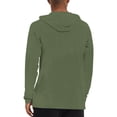 thumbnail image 3 of LEKWK Mens Sun Protection Shirt Long Sleeve Hooded Lightweight Quick Dry Pullover with Thumb Holes Soft Stretch Casual Workout Fishing Hiking Travel Athletic Tops Shirts Tees Army Green M, 3 of 6