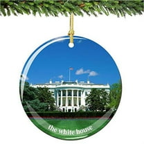 City-Souvenirs White House Christmas Ornament, Porcelain 2.75' Double Sided Washington DC Christmas Ornaments