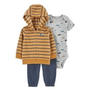 Carter's Child of Mine Baby Boys Car Cardigan Set, 3-Piece, 0-24 Months