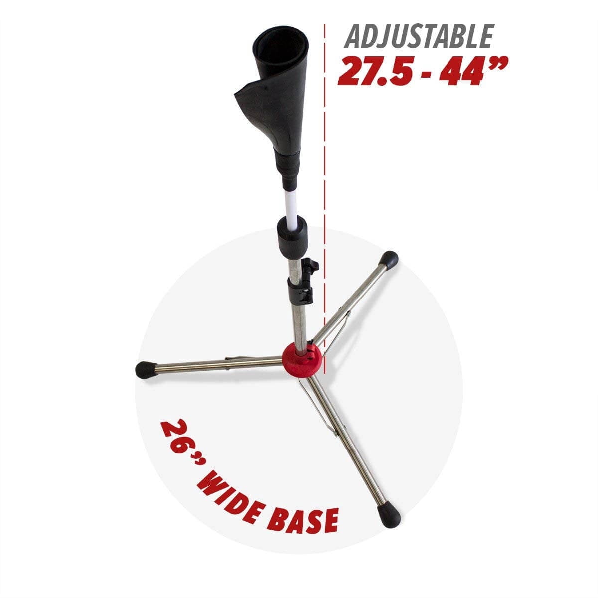 PowerNet Baseball Softball Batting Tee, Adjustable Height Baseball Tee 27.5" - 44", Portable Baseball Tees for Hitting Training, Collapsible Rubber Top Tee, Hitting Drill Coaching Aid (Heavy Tee)