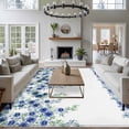 thumbnail image 3 of 5x8 Area Rugs for Living Room, Blue Roses Non Slip Area Rugs for Kitchen Bedroom Entryway, Spring Floral Elegant Pastoral Flowers Botanical Washable Carpet Runner Rug Floor Mats for Bedroom, 3 of 8