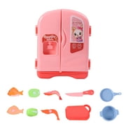 1 Set of Every Kitchen Kitchen Utensils Simulation Refrigerator Cupboard Parent-child Interactive Role Playing Toys (Pink)