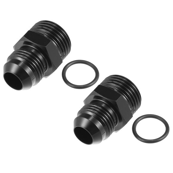 Unique Bargains Universel AN10 à AN8 Raccord Adaptateur de Rail de Carburant avec O Anneaux Noir 2 Pièces