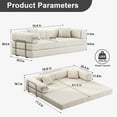 thumbnail image 6 of 79" Convertible Sofa Bed ,CARZZI LIFE Compressed Floor Boneless Couch Modular Corduroy Sleeper Sofa, Folding Mattress Couch for Small Spaces - No Assembly Needed in Beige with Storge, 6 of 13