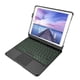 thumbnail image 1 of Estuche con Teclado Bluetooth para i Pad Air2, 2017 (5a generación)/2018 (6ta generación), Estuche de TPU Suave, Estuche Protector con portalápices, 7 Luces de Fondo EOTVIA No, 1 of 6