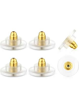 DELECOE 925 Silver Hypoallergenic Earring Backs Replacements, 18K White  Gold Plated Secure Push Earring Backs for Studs