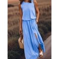 thumbnail image 4 of Jaimenalin Women'S Crew Neck Sleeveless Elastic Waist Slit Maxi Dress XL, 4 of 6