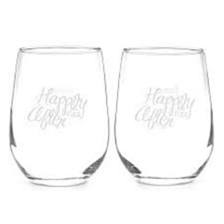 

Hortense b Hewitt 20511P Happily Ever After Stemless Wine Glass Set
