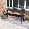 thumbnail image 4 of Gymax 50'' Outdoor Metal Park Bench for 2-3 People w/ Armrests & Backrest for Backyard, 4 of 9