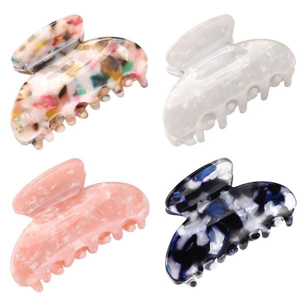 4 paquetes de pinzas para el pelo medianas para mujer, pinzas para la mandíbula, pinzas para el pelo con estampado de leopardo, accesorios para el cabello a la moda