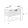thumbnail image 2 of Outdoor Wicker Bar Cart, Patio Wine Serving Cart w/Wheels, Rolling Rattan Beverage Bar Counter Table w/Glass Top for Porch Backyard Garden Poolside Party, Brown, 2 of 2