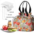 thumbnail image 4 of Pioneer Flower Floral Print Pattern Drawstring Lunch Bag Women - Drawstring Lunch Bag Insulated for Work Office - Stain-Resistant Large Lunchbags for Women with Multi-Pockets, 4 of 6
