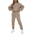 thumbnail image 3 of Frontwalk Long Sleeve Sweatsuits For Womens Solid Color Casual Lounge Sets Long Sleeve Activewear Joggers Outfits, 3 of 5