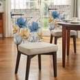 thumbnail image 3 of Vintage Tulip Dining Chair Back Cover Only, Farmhouse Retro Yellow Blue Flower Barn Door Set of 6 Chair Back Covers, Removable Washable for Dining Room, Banquet & Holiday Decoration, 3 of 9
