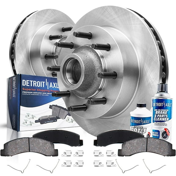 Detroit Axle - Front Brake Kit for 2WD 99-02 Ford F-250 F-350 Super Duty 00-02 Excursion Disc Brake Rotors 1999 2000 2001 2002 Ceramic Brakes Pads Replacement