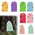 thumbnail image 4 of Ruanlalo Fairy Door Realistic Clear Color Wooden Garden Fairy Gnome Elf Miniature Figurine Door for Yard, 4 of 6