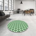 thumbnail image 4 of Ahgly Tapis Rond Lavable en Machine Intérieur Transitionnel Vert Menthe, 4 Pieds Rond, 4 of 7
