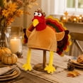 thumbnail image 4 of Stupid Plush Turkey Hat with Colorful Feathers, 3D Novelty Thanksgiving Headwear, Funny Cosplay Costume Cap for Turkey Trot & Dress Up Party, 4 of 5