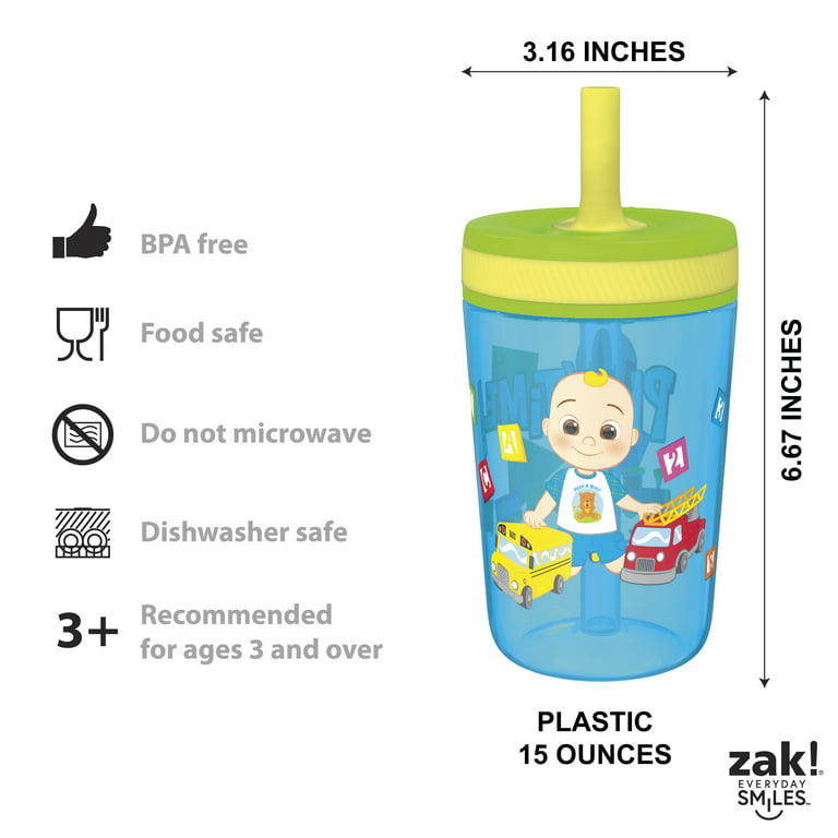 Zak Designs 3pc Kelso Straw Tumbler Set, 12oz Stainless Steel and 15oz  Plastic, 2 Cups and 1 Bonus Straw, Leakproof and Perfect for Kids,  Seashells - Walmart.co…