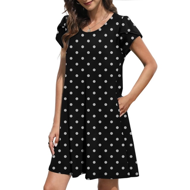 SMihono Robe Bohème d'Été pour Femmes Grande Taille Mode pour Femmes Décontractée à Manches Courtes Croisées Col Rond avec Poche Robe de Couleur Unie