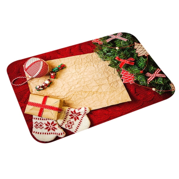 Felpudo navideño estampado antideslizante de 16 x 24 pulgadas, novedoso, para decoración del suelo Estilo 8