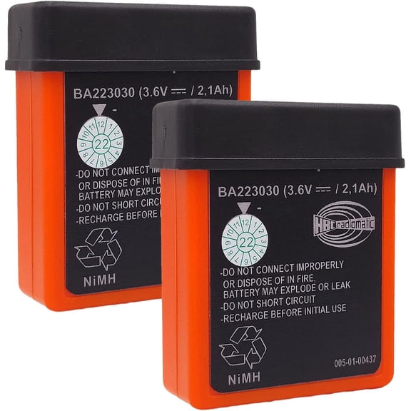 (2 Pack) 3.6V 2100mAh BA223030 Rechargeable Battery for HBC Crane Remote Control, HBC BA223030 / BA223000 / FUB6 Battery
