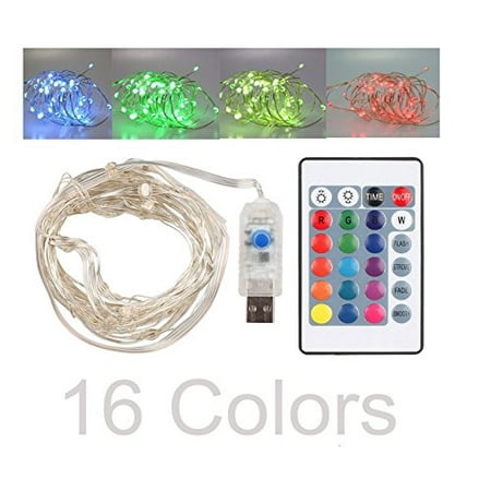 Usb Powered Led Lights Ice Kohree 50 LEDs String Lights, USB Powered Multi Color Changing String Lights With Remote (16.4ft) ()