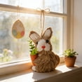 thumbnail image 5 of Handcrafted Straw Easter Bunny Ornament with Natural Fiber Design Spring Home Decor Tabletop Figurine for Mantel Shelf Display Rustic Farmhouse Style Decorative Piece, 5 of 6