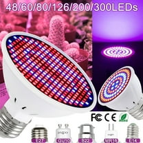 HIBIBUD E14 Plant Grow Light Bulb 60 LEDs Red Blue Spectrum Indoor Succulents Veg Flower Growth Lamp
