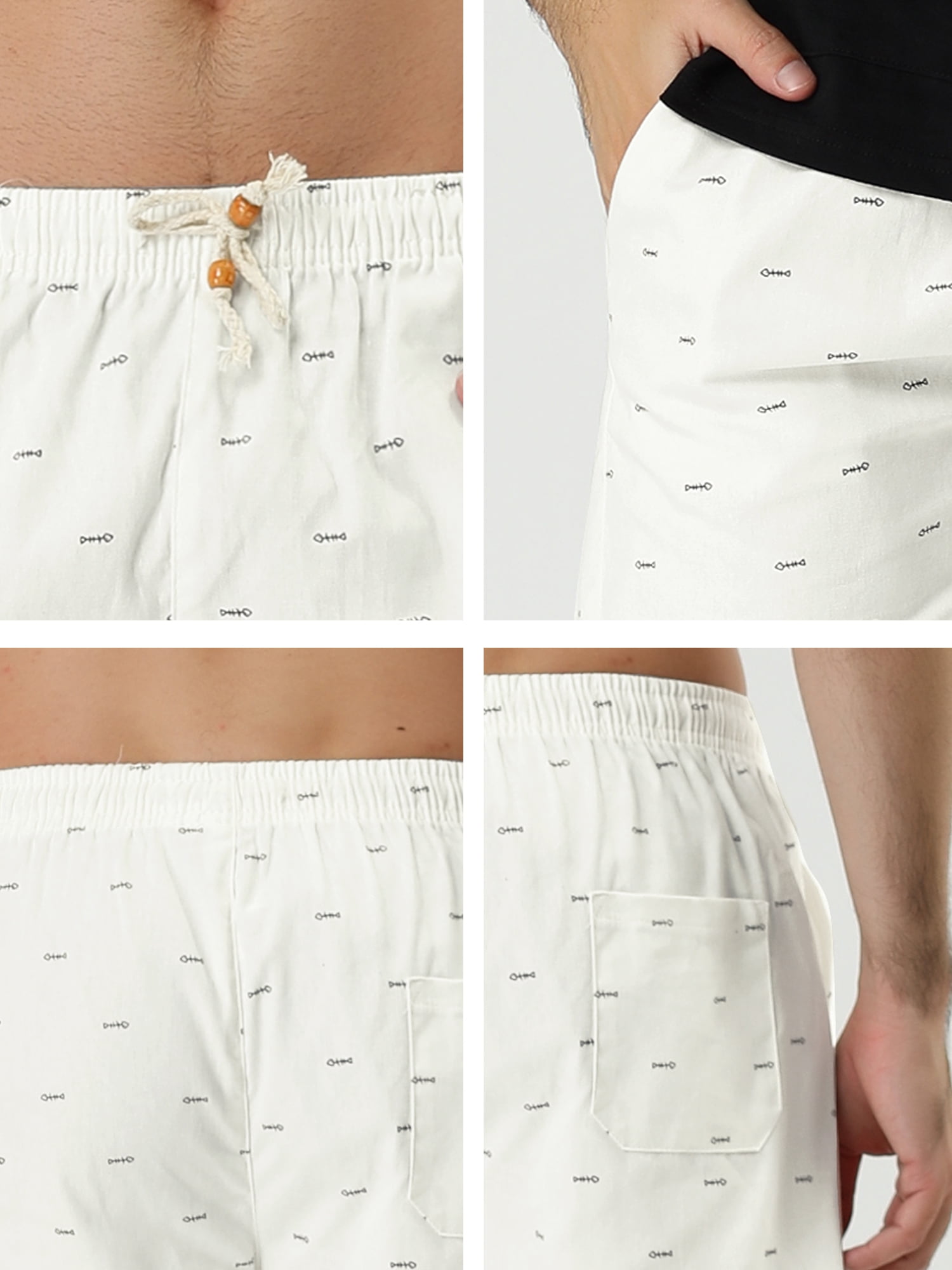 Men's Summer Swim Elastic Waistband Drawstring Patterned Beach Board Shorts