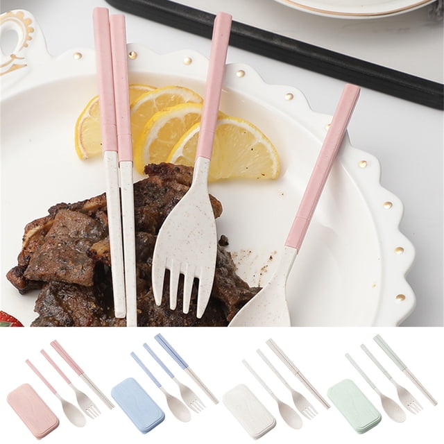 Tableware 1-Piece Folding Tableware Set with Meal Box Spoon Fork and Chopsticks for Outdoor Travel and Daily Use Rkxzt