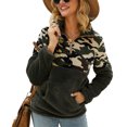 thumbnail image 1 of Jersey de retales de camuflaje para mujer, sudadera de retazos de camuflaje con cremallera de manga larga y bolsillo para primavera Otoño Invierno OD verde S, 1 of 8