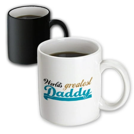 3dRose Worlds Greatest Daddy - Best dad in the world - blue text on white - good for fathers day - Magic Transforming Mug, (Best Lenses For Blackmagic 4k)
